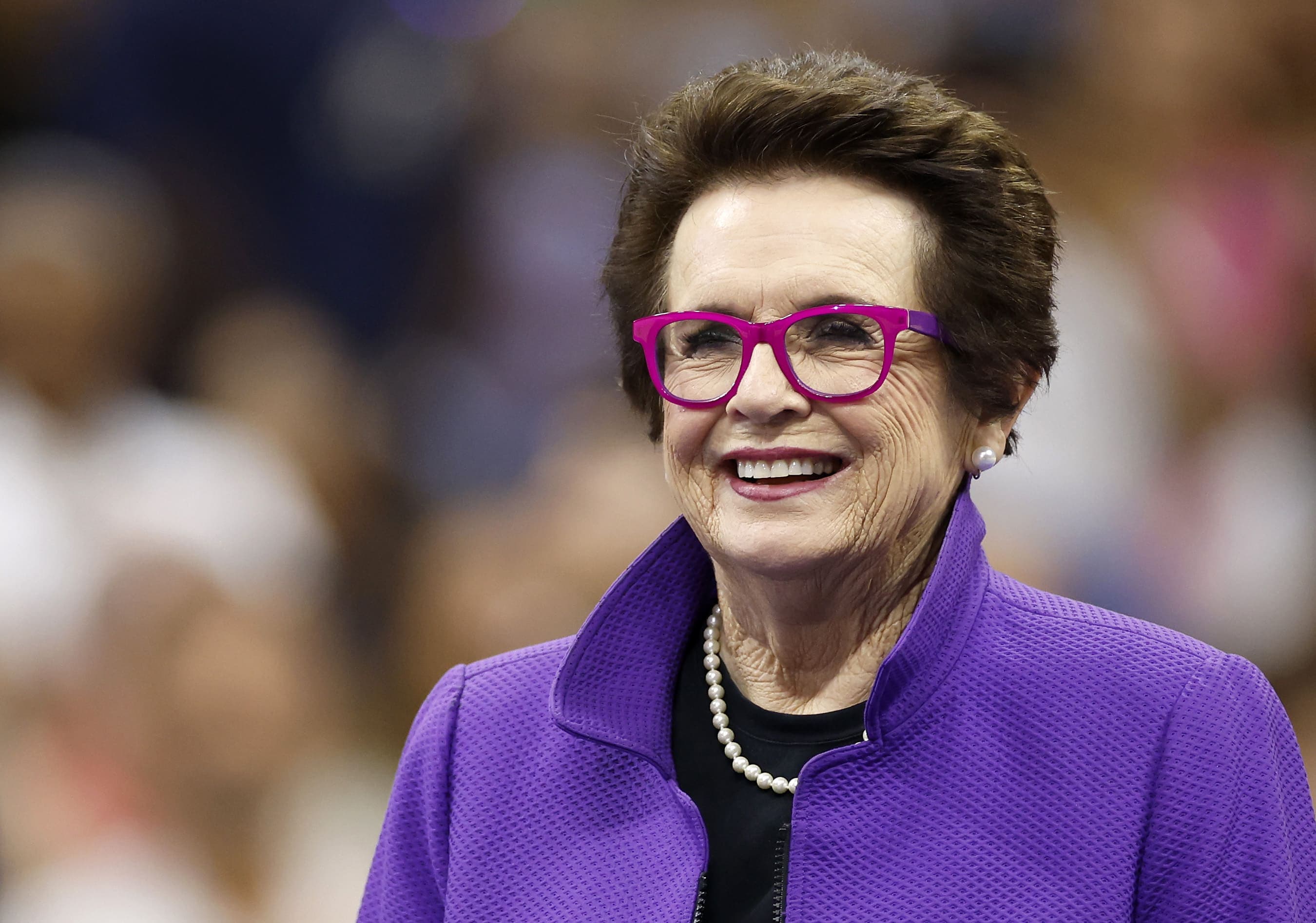 portrait of a smiling billie jean king